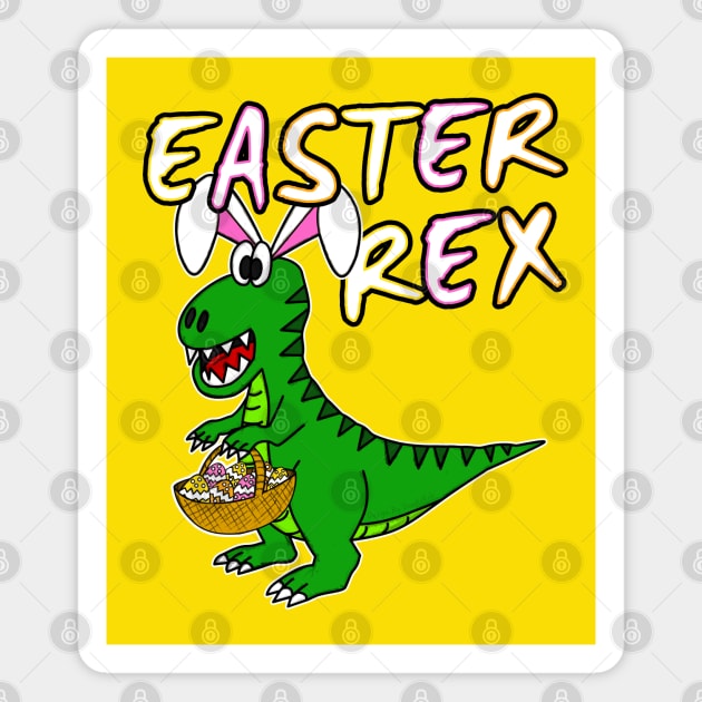 Easter Rex Dinosaur Bunny Eggs Magnet by doodlerob